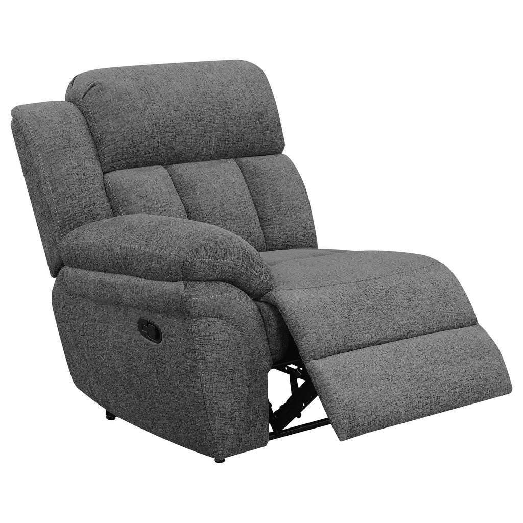 Coaster Bahrain Upholstered Modern Chenille Motion Sofa in Charcoal