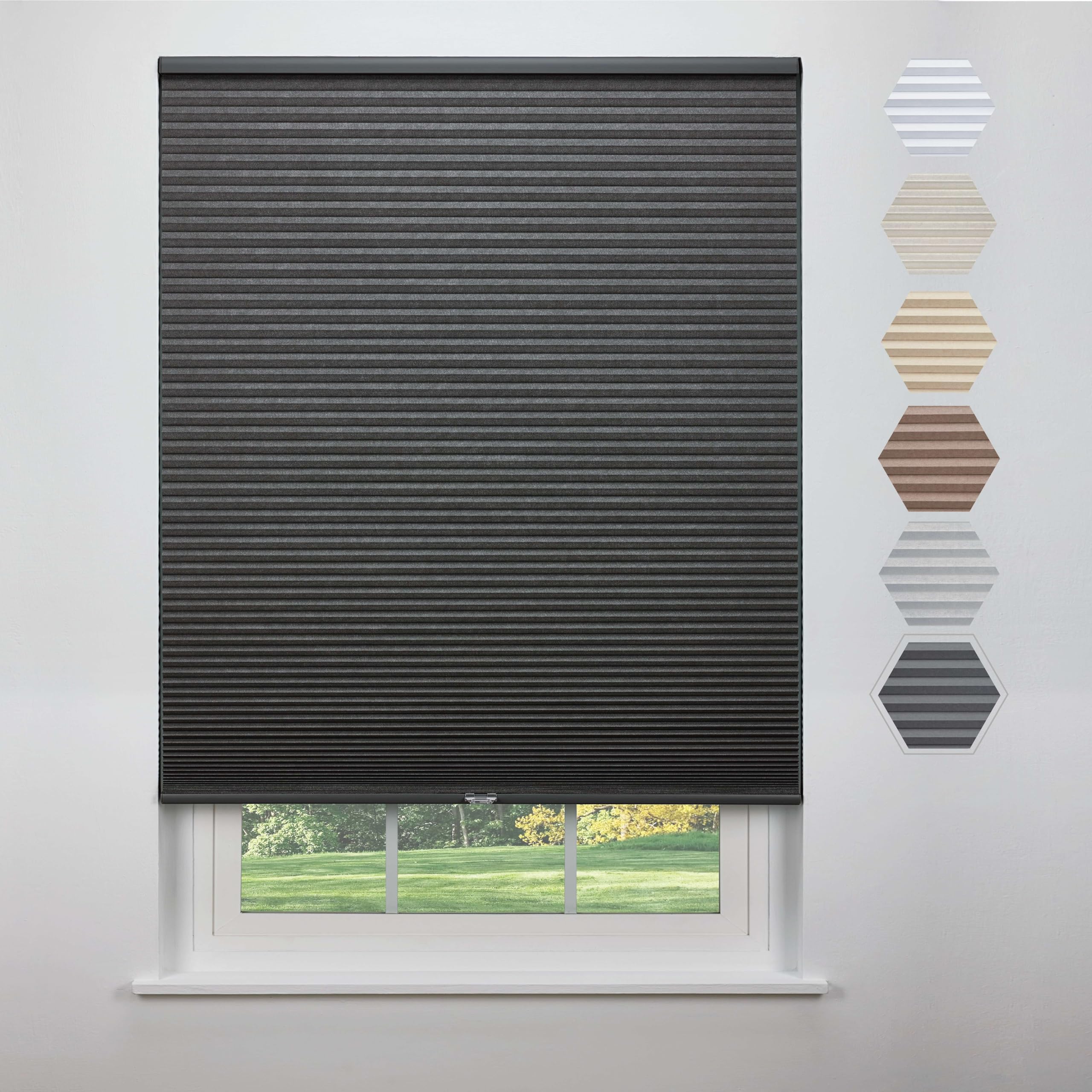 Linen Avenue Cordless Standard Blackout Cellular Shade 26 1/4 W x 66 H, Seashell (Arrives 1/4  Narrower)
