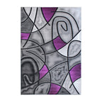 Flash Furniture Jubilee Collection Abstract Area Rug - Colorfast Purple Olefin Rug - 5' X 7' Area Rug - Jute Backing - Living Room, Bedroom, & Family Room