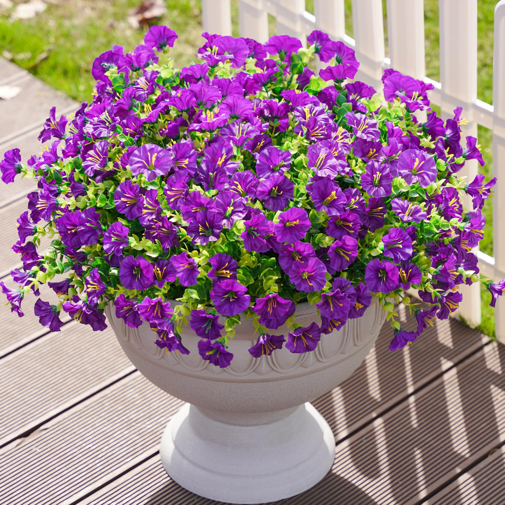 Ivydale Artificial Fake Outdoor Outside Plants Flowers for Spring Summer Decoration, 12 Bundles Faux Silk UV Resistant Look Real