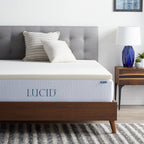 Lucid 2 Inch Traditional Foam Mattress Topper - Hypoallergenic - Ventilated - Conforming Support - Full
