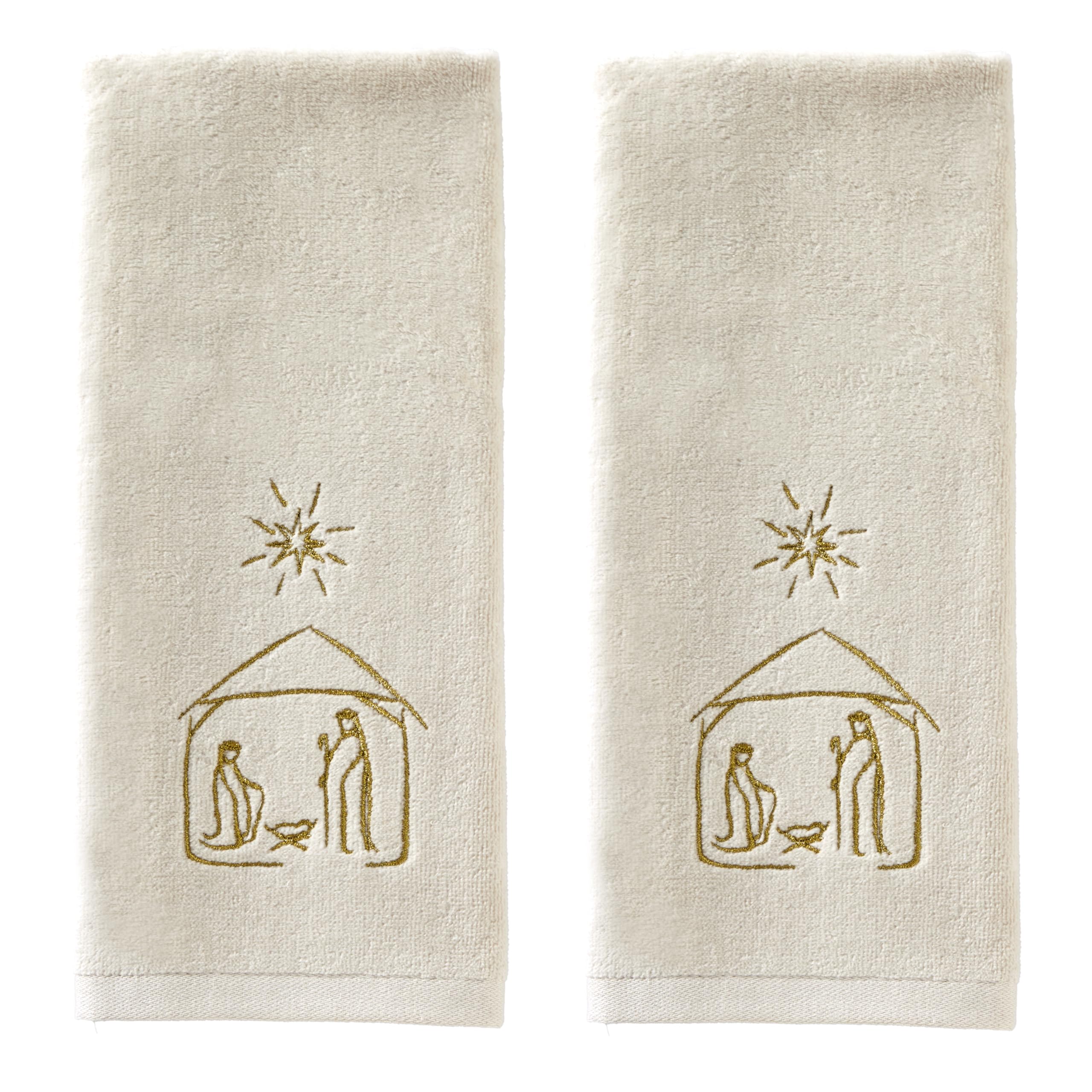 SKL Home Christmas Nativity Hand Towel Set, 2 Count