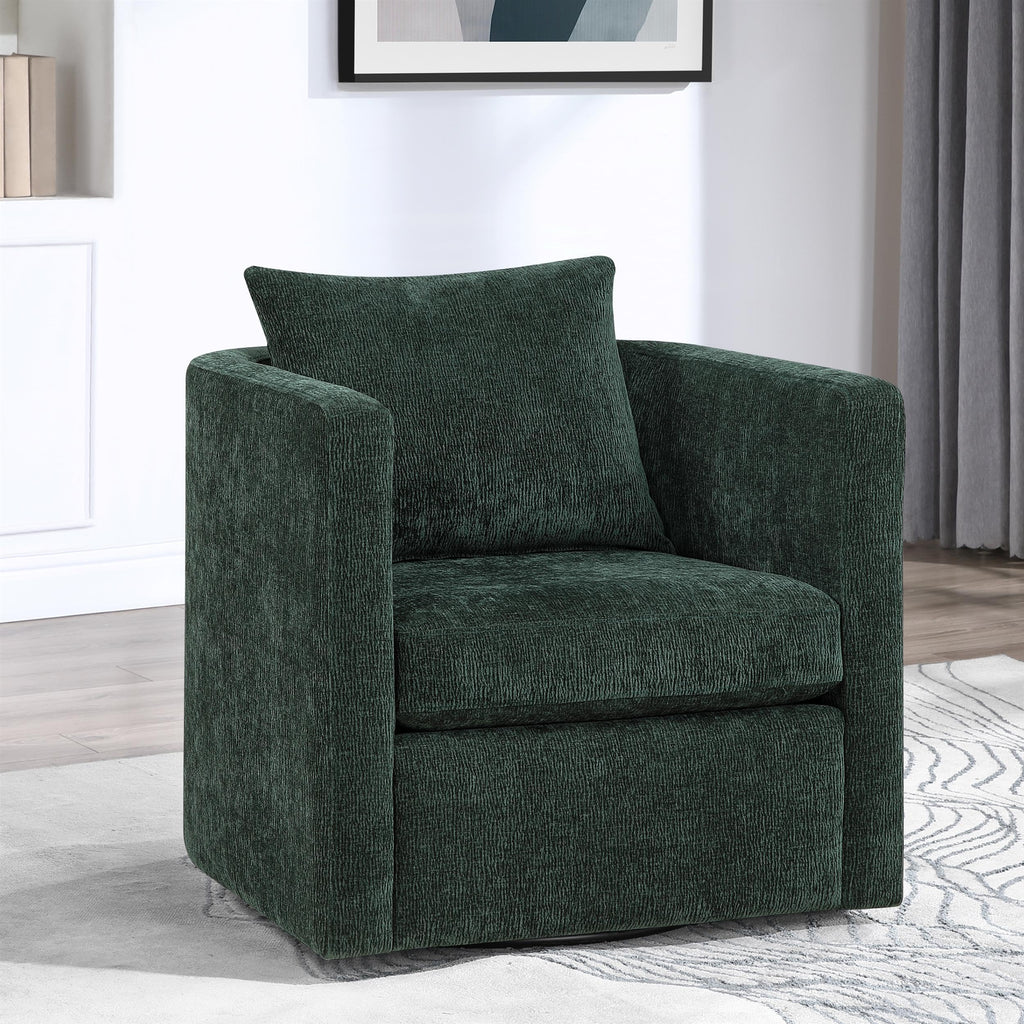 Comfort Pointe Sheldon Kelly Green Fabric Swivel Barrel Chair