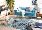 Safavieh Madison Collection Area Rug - 9' X 12', Turquoise & Navy, Boho Abstract Distressed Design, Non-Shedding & Easy Care, Id