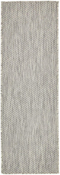 Unique Loom Collection Casual Transitional Solid Heathered Indoor/Outdoor Flatweave Area Rug (2' X 6' 1' Runner, Light Gray/Ivo