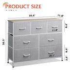 Wlive Dresser Tv Stand, Entertainment Center With Fabric Drawers, Media Console Table With Metal Frame And Wood Top For Tv Up To 45 Inch, Chest Of Drawers For Bedroom, Living Room, Light Grey