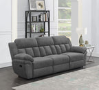 Coaster Bahrain Upholstered Modern Chenille Motion Sofa in Charcoal