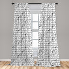 Ambesonne Music Window Curtains, Abstract Style Professional Pattern Notes And Clef Sheet Play Writing Print, Lightweight Decor