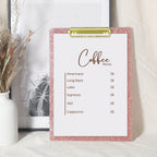 Uniqooo Sparkle Rose Gold Glitter Clipboard With Shinny Gold Finish Clip, Perfect For Modern Arts Lover, Fashion Style Expert, C