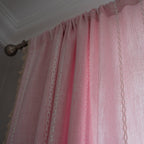Sutuo Home Boho Curtains For Bedroom 96 Inches Long, Light Filtering Farmhouse Shabby Chic Tassels Window Treatment Bohemian Embroidery Drape, Rod Pocket 1 Panel 52' W X 96' L, Pink