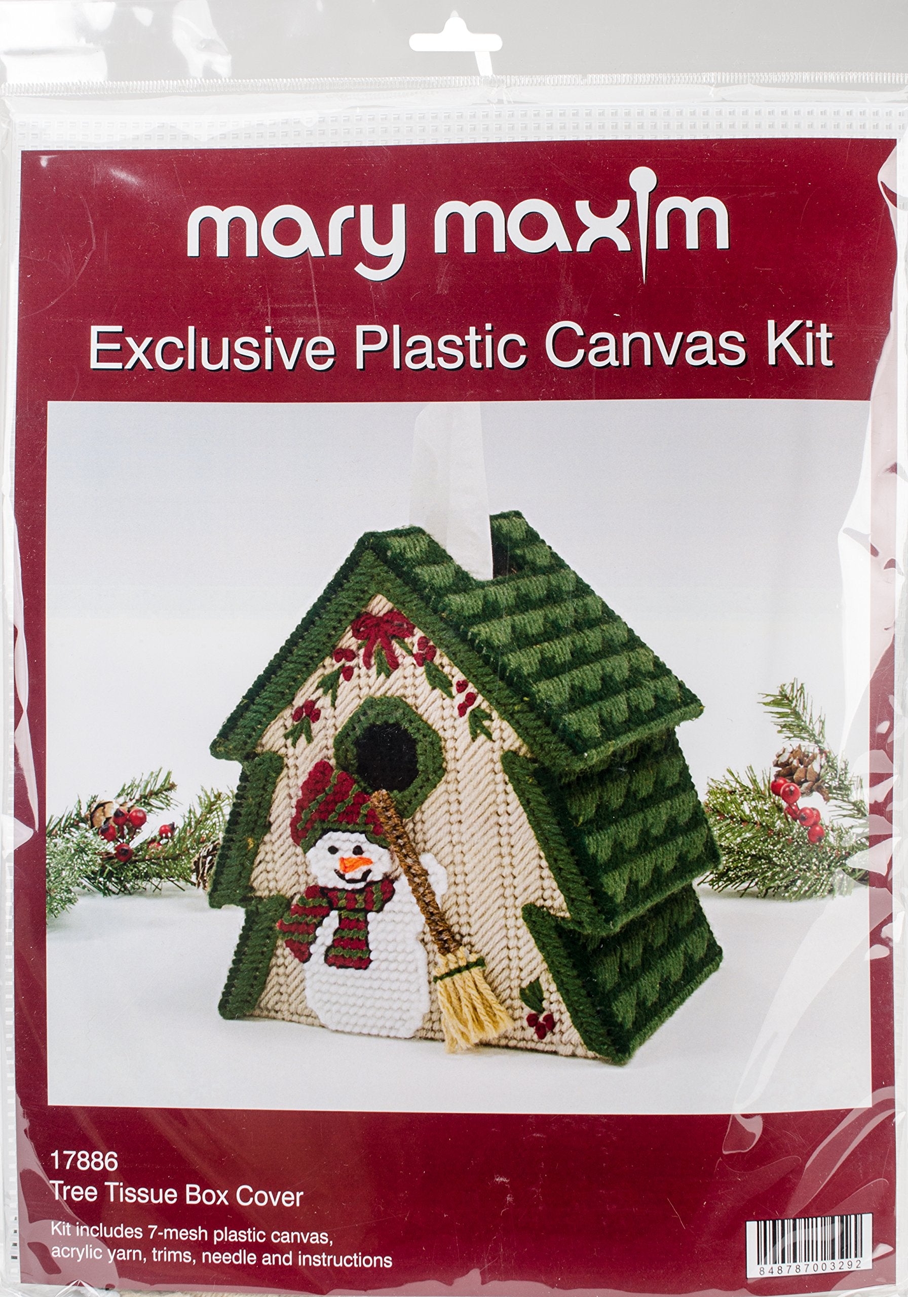 Mary Maxim Tree Plastic Canvas Tissue Box Kit, 5