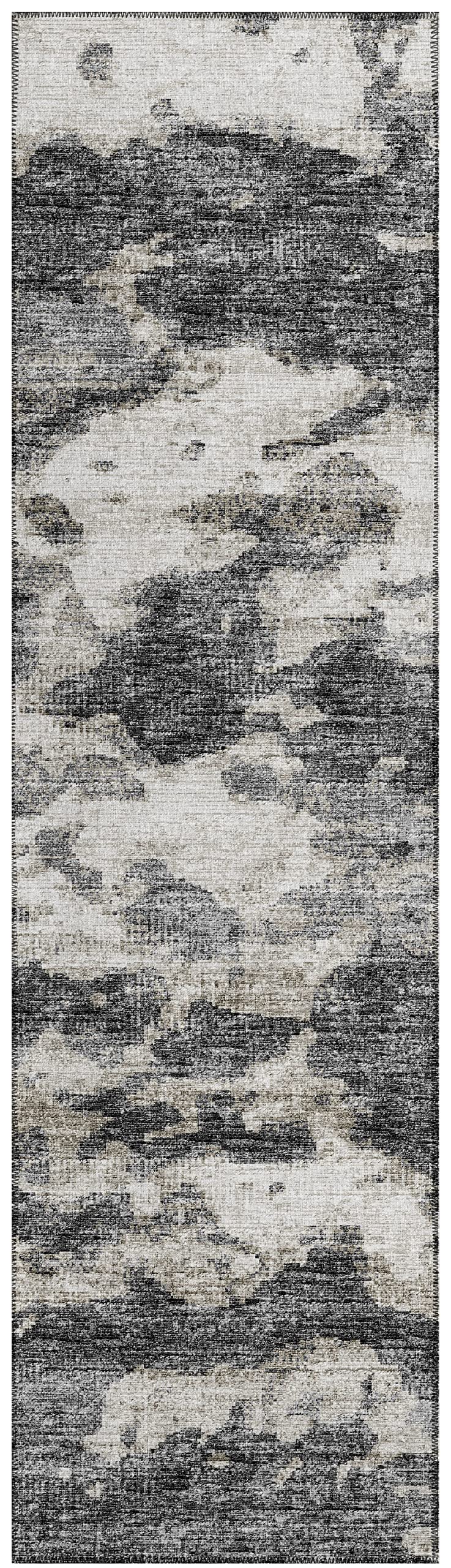Addison Rugs Indoor/Outdoor Accord Aac36 Black Washable 2'3" X 7'6" Indoor Outdoor Runner Rug, Easy Clean, Machine Washable, Non Shedding, Bedroom, Living Room, Dining Room, Kitchen, Patio Rug