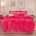 Liferevo Luxury Plush Shaggy Duvet Cover Set, Soft Velvet Fluffy Duvet Cover Furry Bedding Comforter Set(1 Faux Fur Fuzzy Duvet
