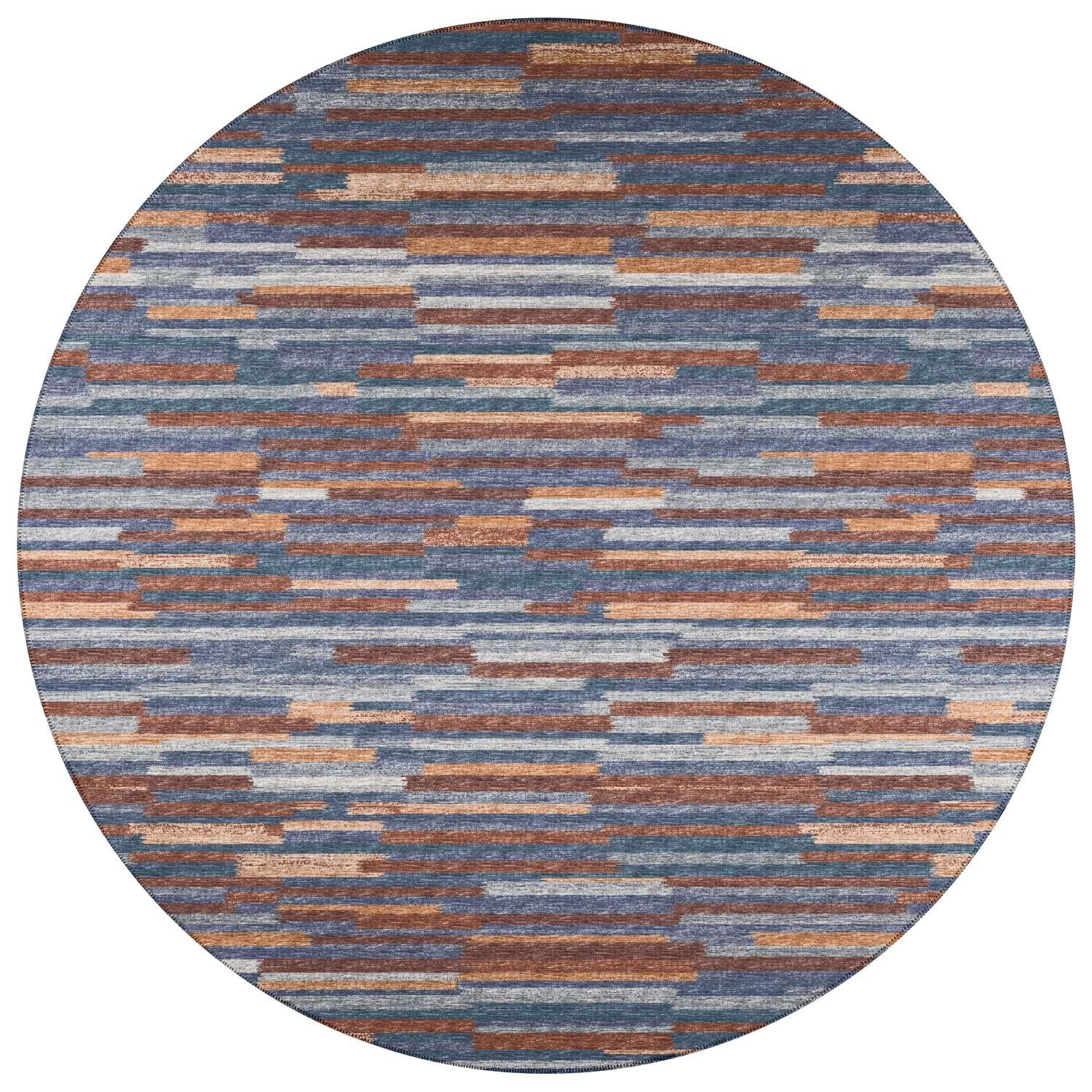 Sedona Sn8 Blue Transitional Rug Round 4' X 4'