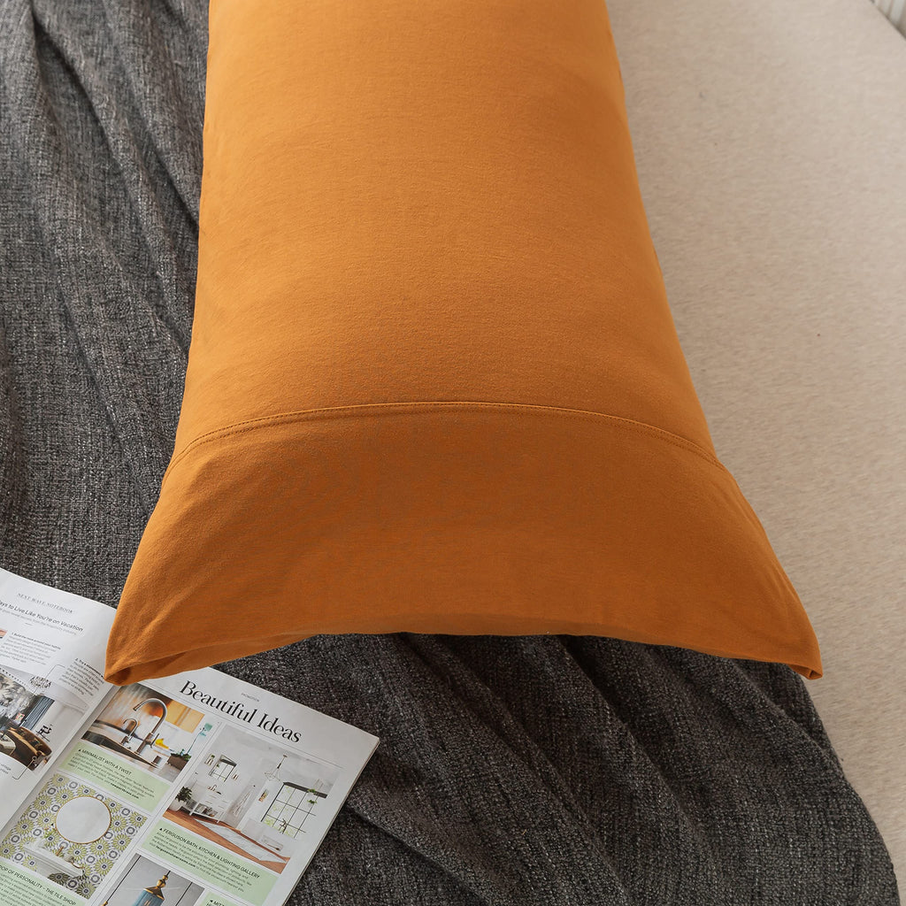 Household 100% Jersey Cotton Pillowcase 20   X54   -Light Weight, Comfortable, Super Soft Pillow Case With Envelope Closure (Bur