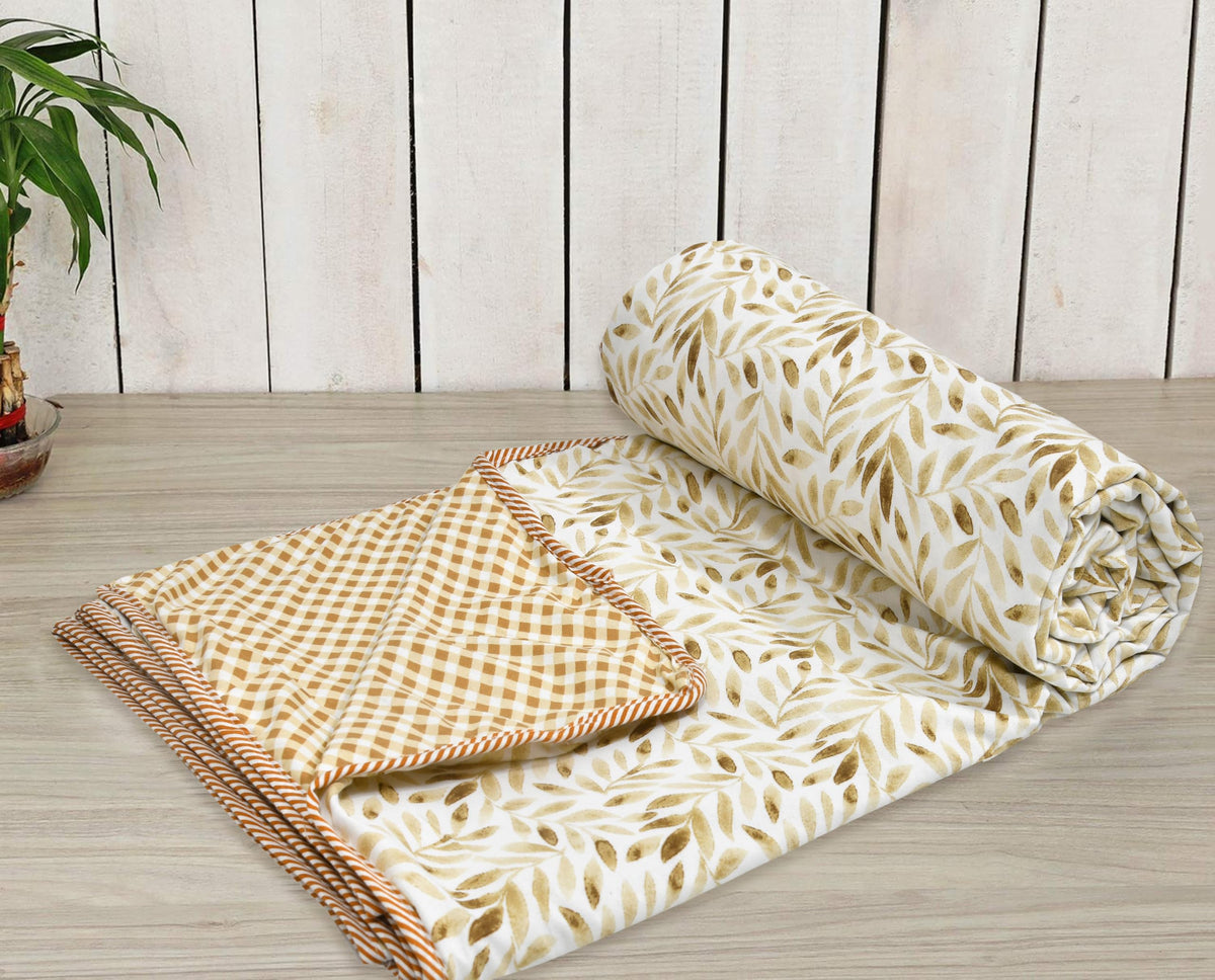 Tzafrir Dohar Double Bed Cotton | AC Blanket Summer| Soft Light Weight, Quilt, Duvet King Size 84x96 Brown Pack of 1