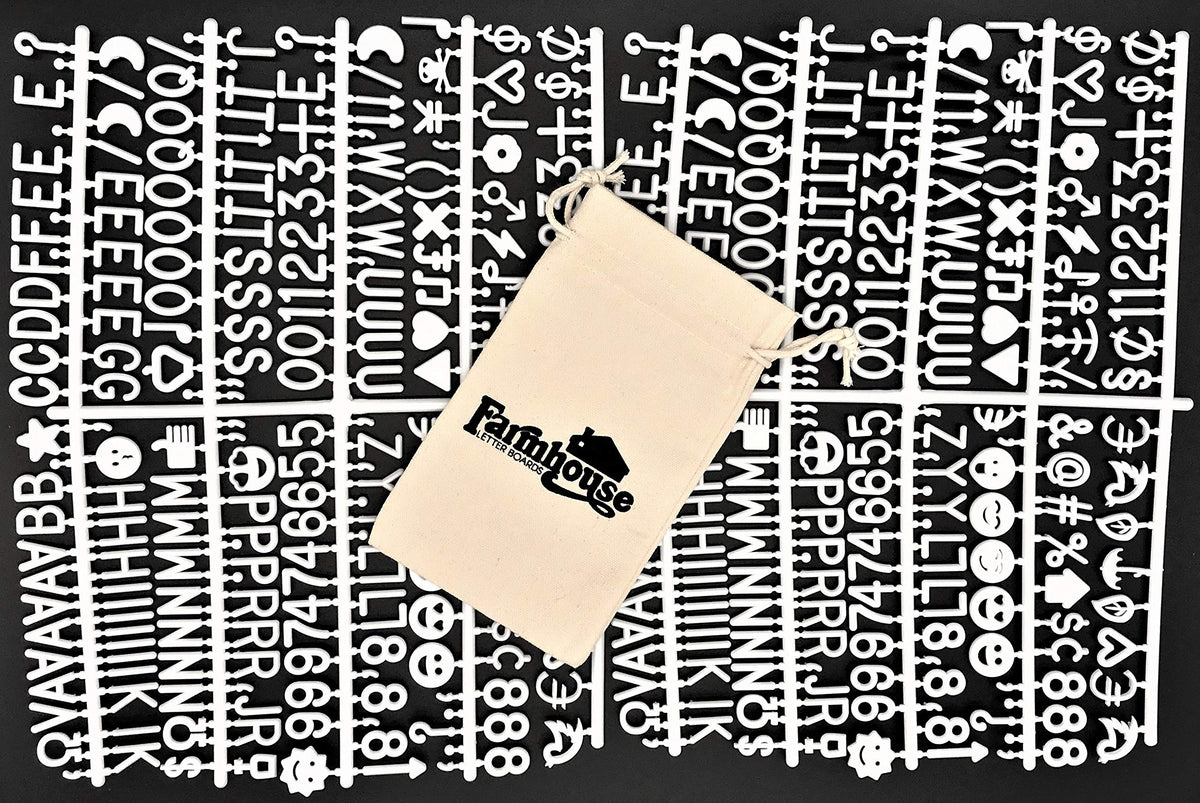 White Letter Set For Changeable Felt Letter Boards, 3/4' 460 Characters (Includes Letter Board Letters, Symbols / Emojis, Numbe