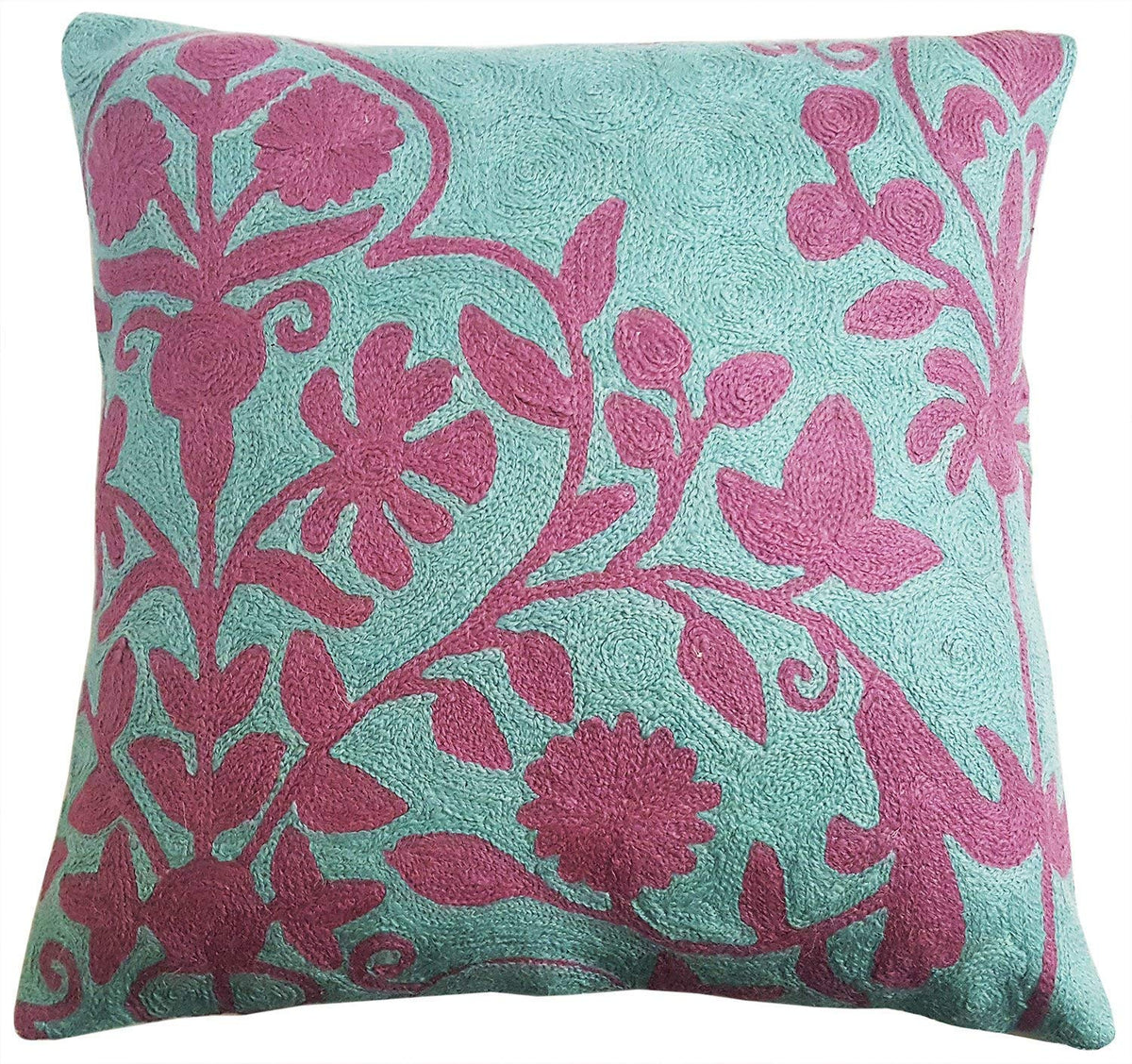 Mehrunnisa (12X12) Kashmir Hand Embroidered Crewel Work Cushion Cover (Hom2510)