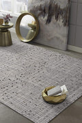 HomeRoots 7'X10' Grey Machine Woven Abstract Lines Indoor Area Rug