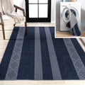 JONATHAN Y WSH120A-3 Nautisk Trellis Stripe Machine-Washable Indoor Area -Rug, Coastal Modern Contemporary Easy -Cleaning,Bedroo