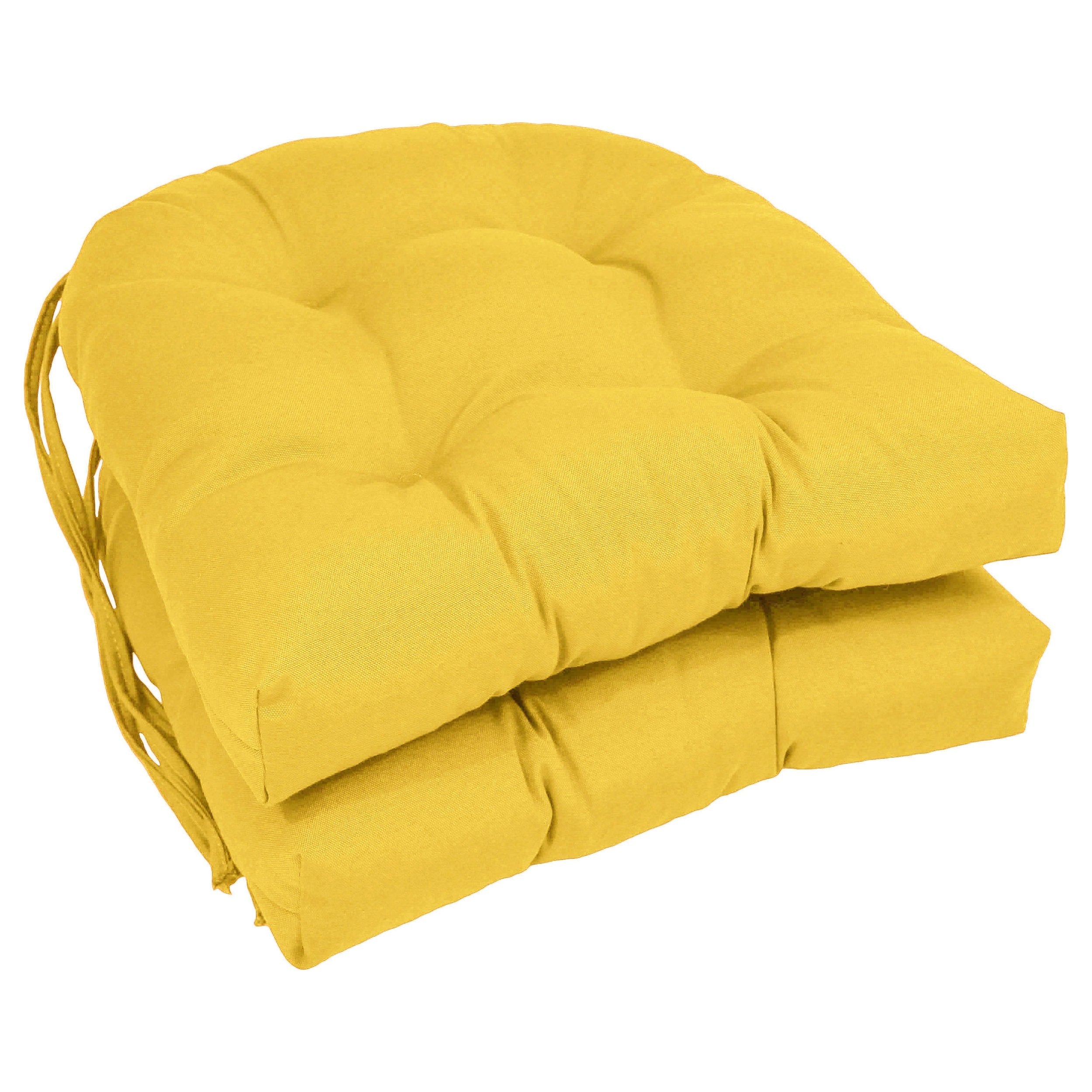Blazing Needles 16-Inch Twill Rounded Back Chair Cushion, 16' X 16', Sunset 2 Count