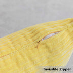 Home Brilliant Lumbar 12X20 Pillow Cover Yellow Rectangle Pillow Cover Striped Corduroy Soft Throw Pillowcase For Wedding Holida