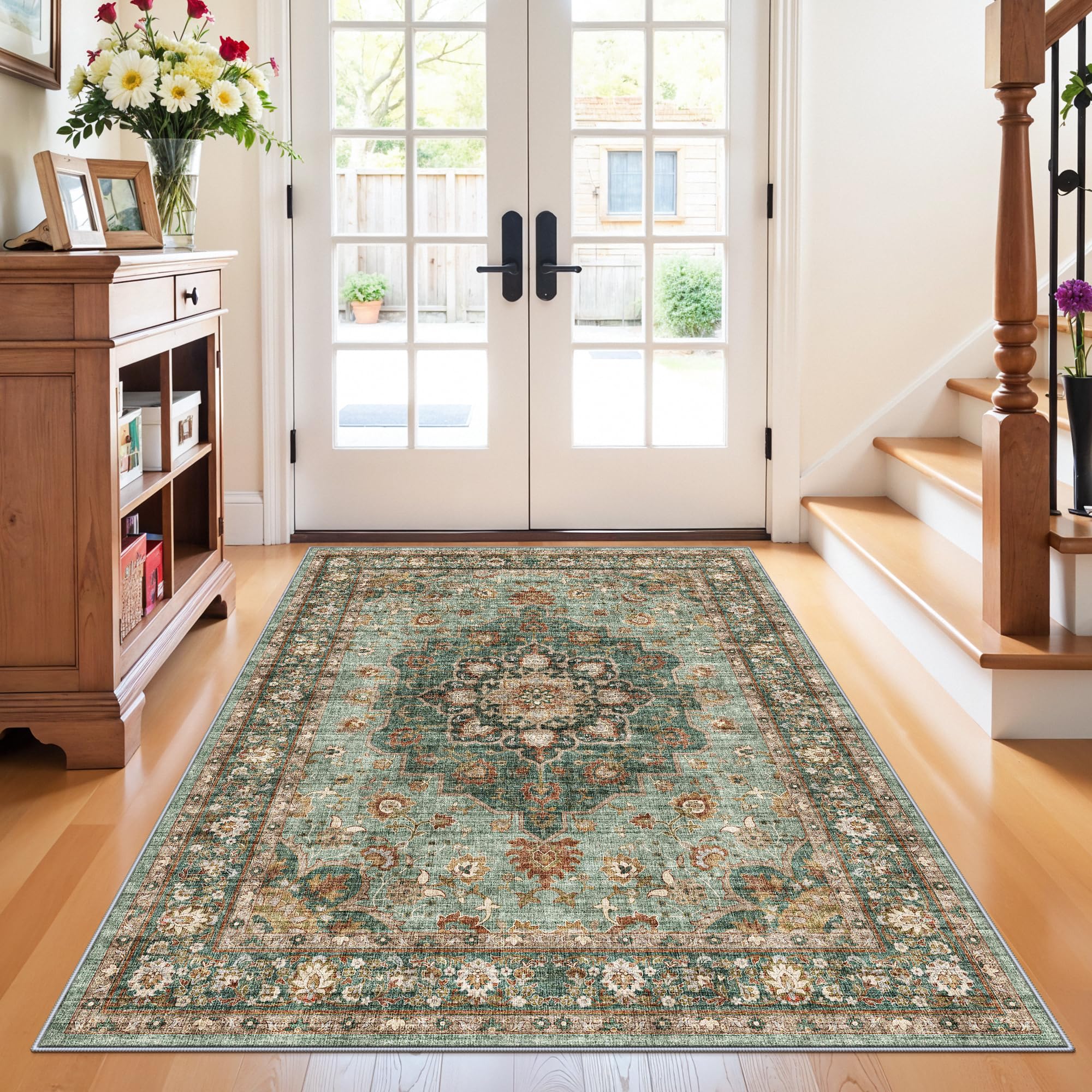 4x5 Area Rugs for Living Room: Perfect for Bedroom Kitchen Kids Room Nursery - Stain & Water Resistant Non-Slip Pet & Child Frie