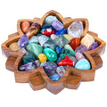 Curawood Lotus Crystal Tray for Stones - Display Your Crystals & Healing Stones - Crystal Holder for Stones Display - Crystal Sh
