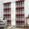 Always4U 100% Blackout Plaid Curtains For Bedroom Living Room Woolen Look Black Tartan Grommet Thermal 2 Panels 54 * 63 Red Beig