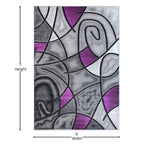 Flash Furniture Jubilee Collection Abstract Area Rug - Colorfast Purple Olefin Rug - 5' X 7' Area Rug - Jute Backing - Living Room, Bedroom, & Family Room