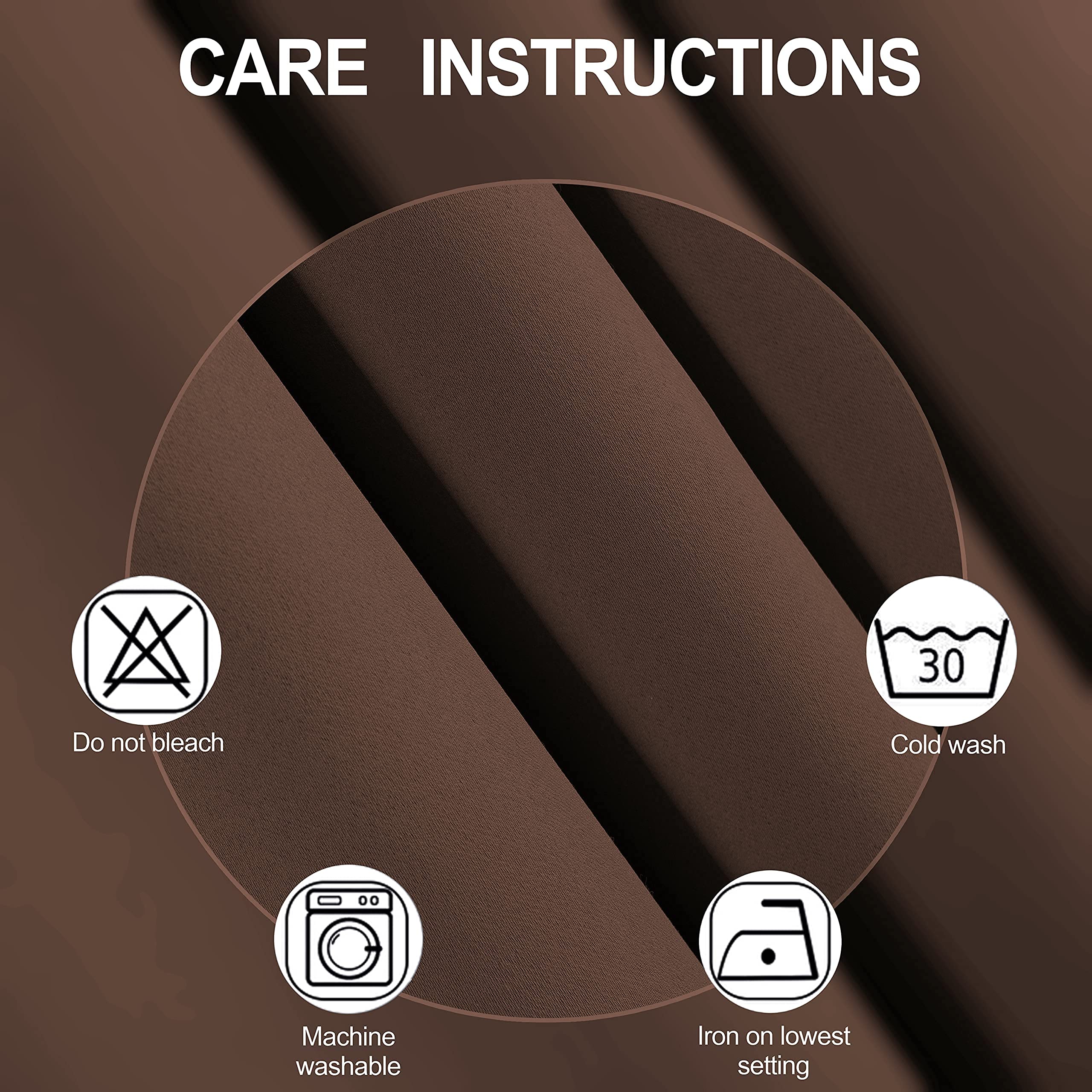 Lemomo 100% Blackout Chocolate Brown Curtains With Black Lining/52 X 63 Inch/Set Of 2 Panels Thermal Insulated Room Darkening Cu
