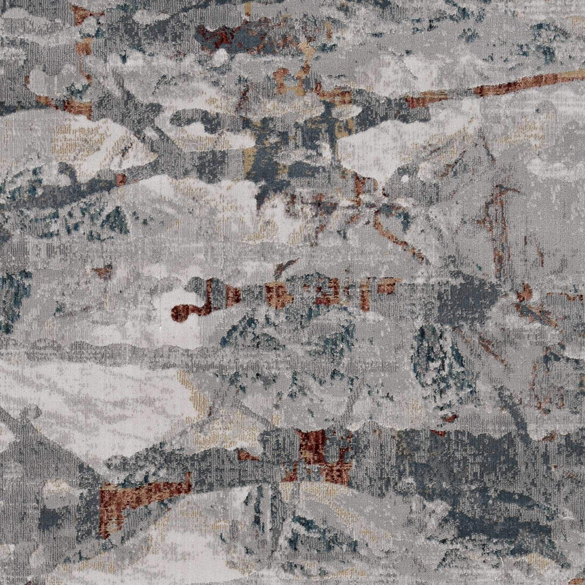 HomeRoots Decor 39' X 55' X 0.'25' Grey/Teal Polypropylene & Polyester Rug