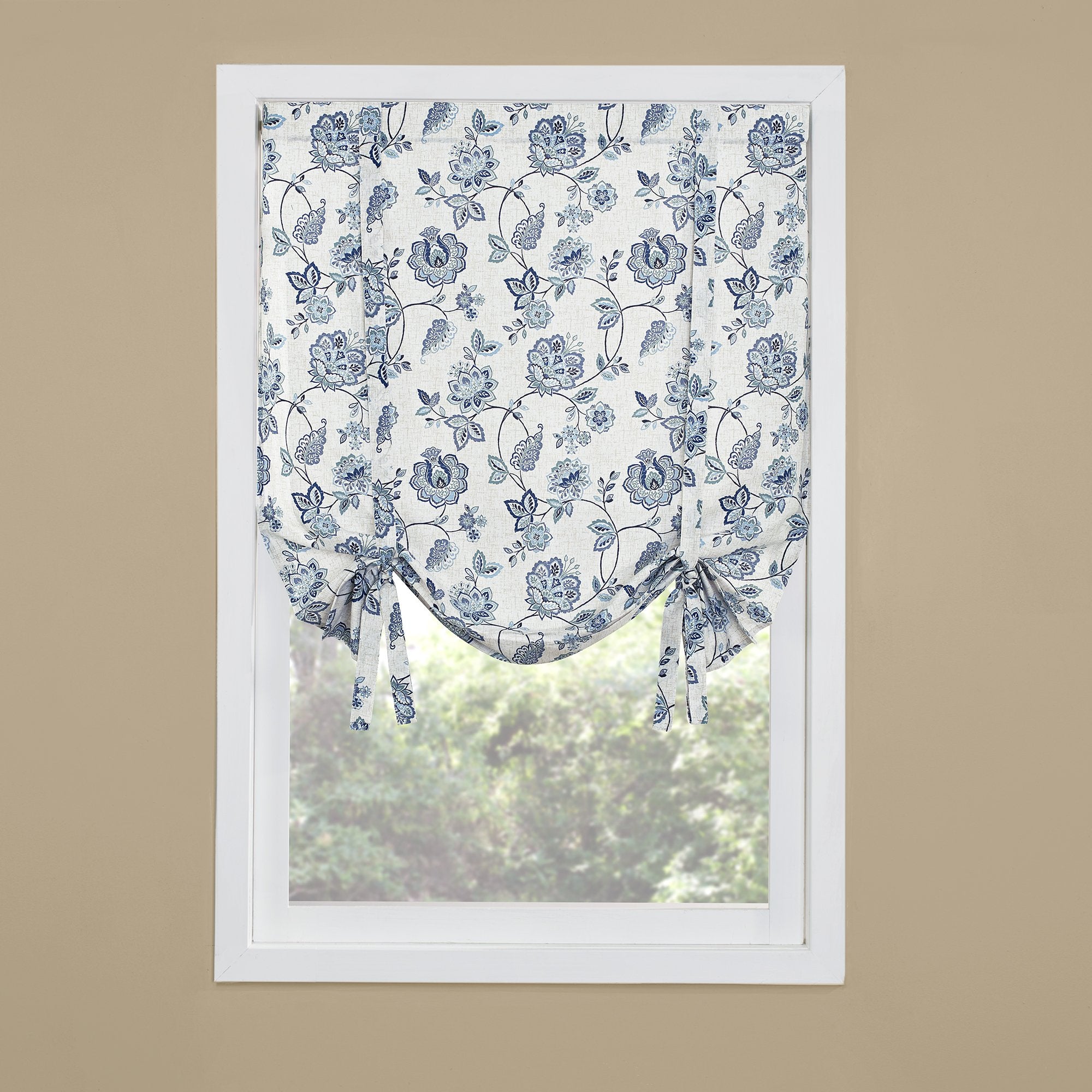 RENAISSANCE HOME FASHION Colette Printed Drape Shade, 44 x 63, Denim