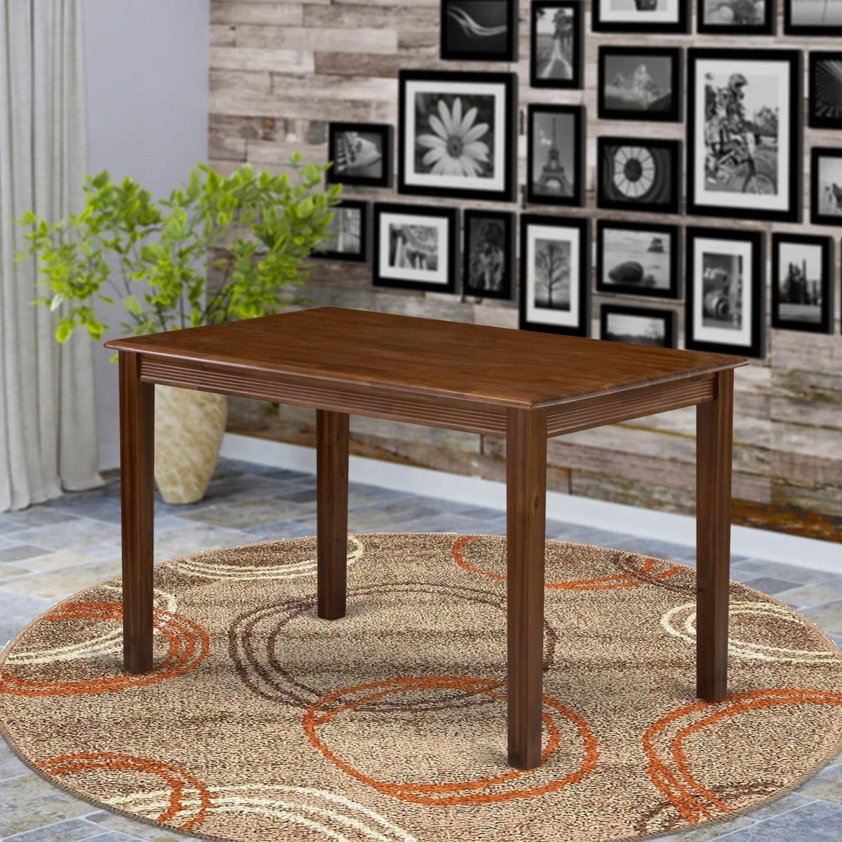 East West Furniture Yat-Awa-T Yarmouth Rectangle Modern Dining Table, 30X48 Inch, Walnut