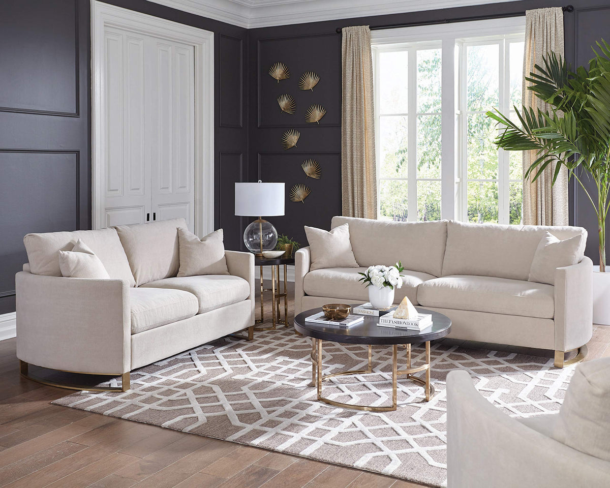 Coaster Home Furnishings Corliss Upholstered Curved Arms Loveseat Beige