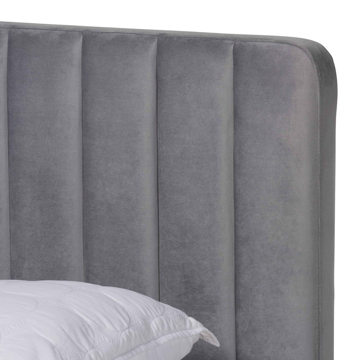 Baxton Studio Nami Beds (Platform), King, Light Grey