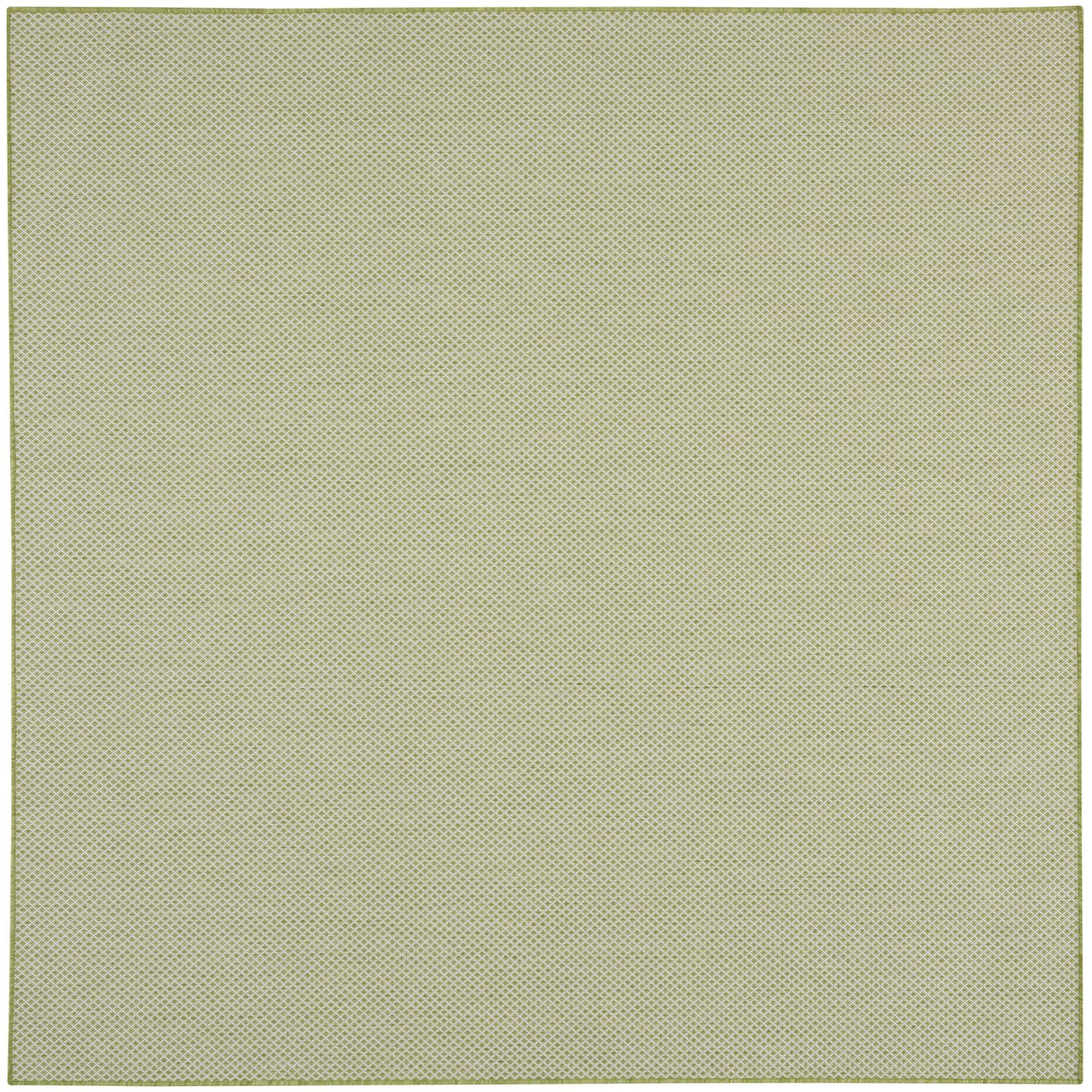 Nourison Courtyard Indoor/Outdoor Ivory Green 8' X Square Area Rug, Easy Cleaning, Non Shedding, Bed Room, Living Room, Dining R