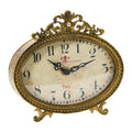 Creative Co-Op Distressed Pewter, Gold Finish Mantel Clock