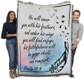 Pure Country Weavers Under His Wings You Will Find Refuge Blanket - Scriptures - Psalm 91:4 - Religious Gift Tapestry Throw Wove