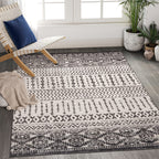 Art&Tuft 8x10 Area Rug, Super Soft Ultra-Thin Moroccan Washable Rug, Anti-Slip Backing Rugs for Living Room, Foldable Geometric 