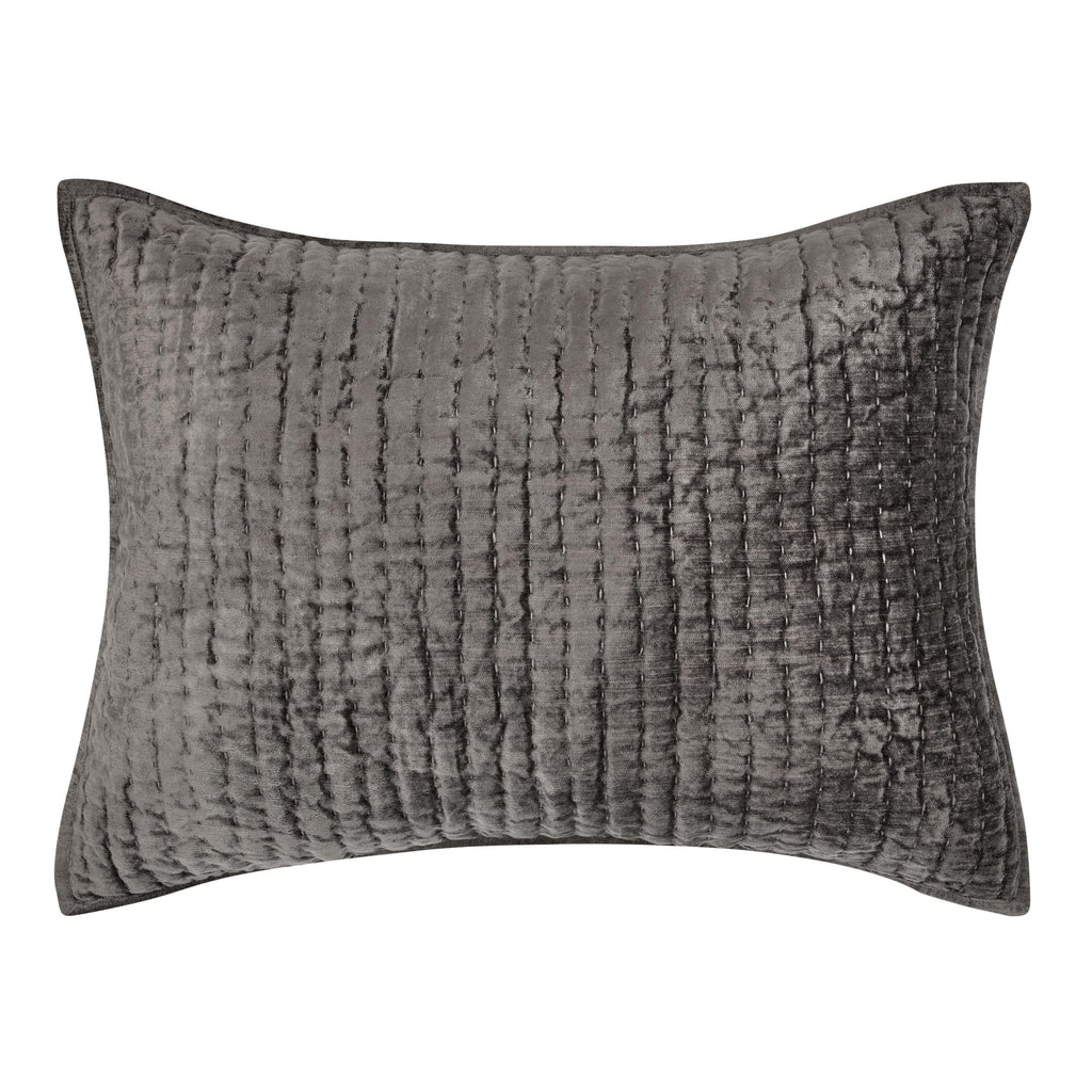 Kosas Home Dimitry 20X26 Velvet And Solid Cotton Standard Sham In Desert Brown