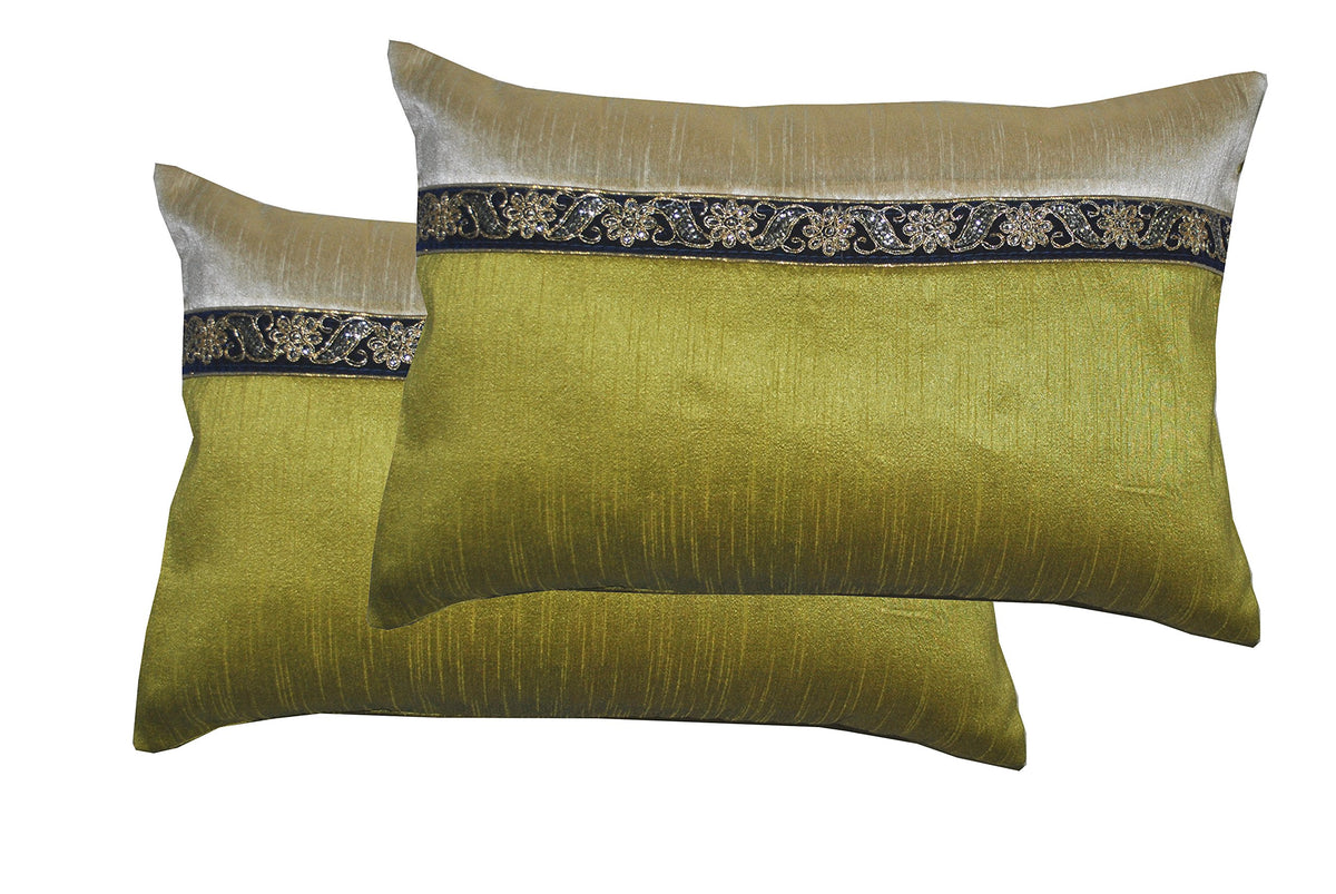 12 X18 Inches Durable Dupian Silk Plain Decorative Square Throw Pillow Cover Cushion Case Sofa Chair Seat Pillowcase Set Of 2