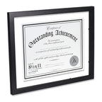 Malden International Designs Wood Floater Document Frame, 8.5X11/11X14, Black