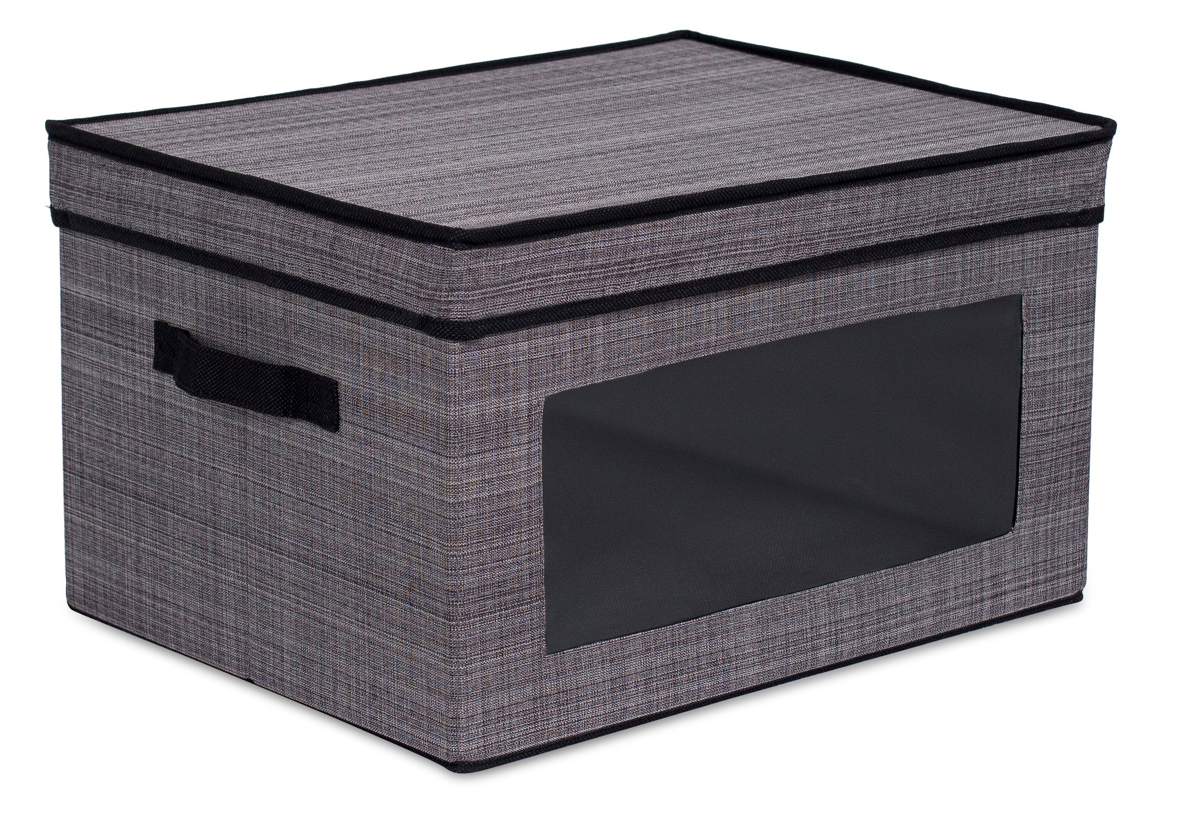 Internet's Best Storage Box with Window - Durable Storage Bin Basket Containers with Lids and Handles - Clothes Nursery Toys Org