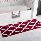 100% Cotton Bathroom Rug - 24x60-Inch Bathmat with Trellis Pattern and Non-Slip Base - Machine Washable Bathroom Rugs by Lavish 