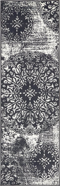 Unique Loom Sofia Collection Area Rug - Grand (2 x 6 7 Runner, Black/ Ivory)