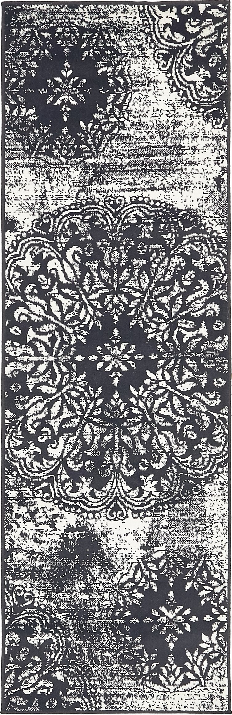 Unique Loom Sofia Collection Area Rug - Grand (2 x 6 7 Runner, Black/ Ivory)
