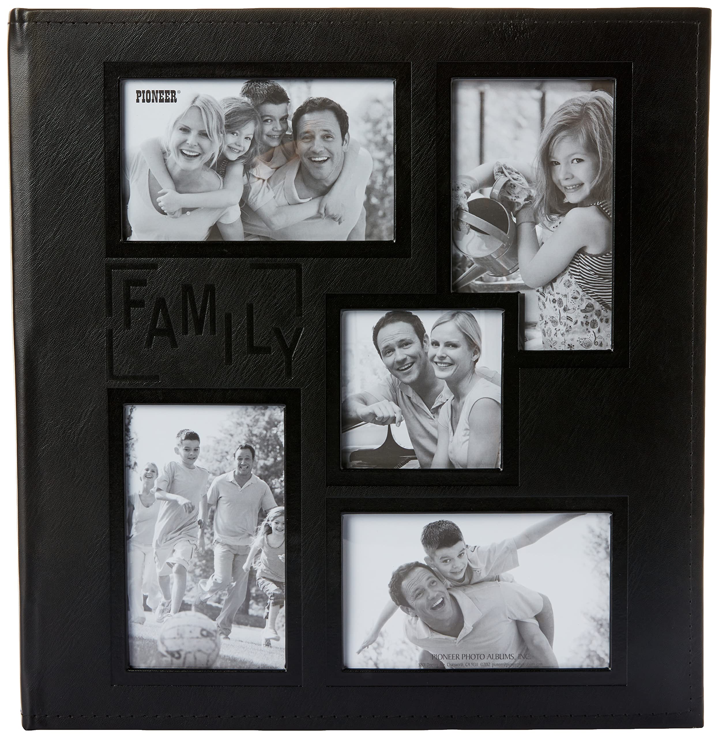 Pioneer Photo Albums Pioneer Sewn Embossed Collage Frame 5-Up Photo Album 12X12 -Family