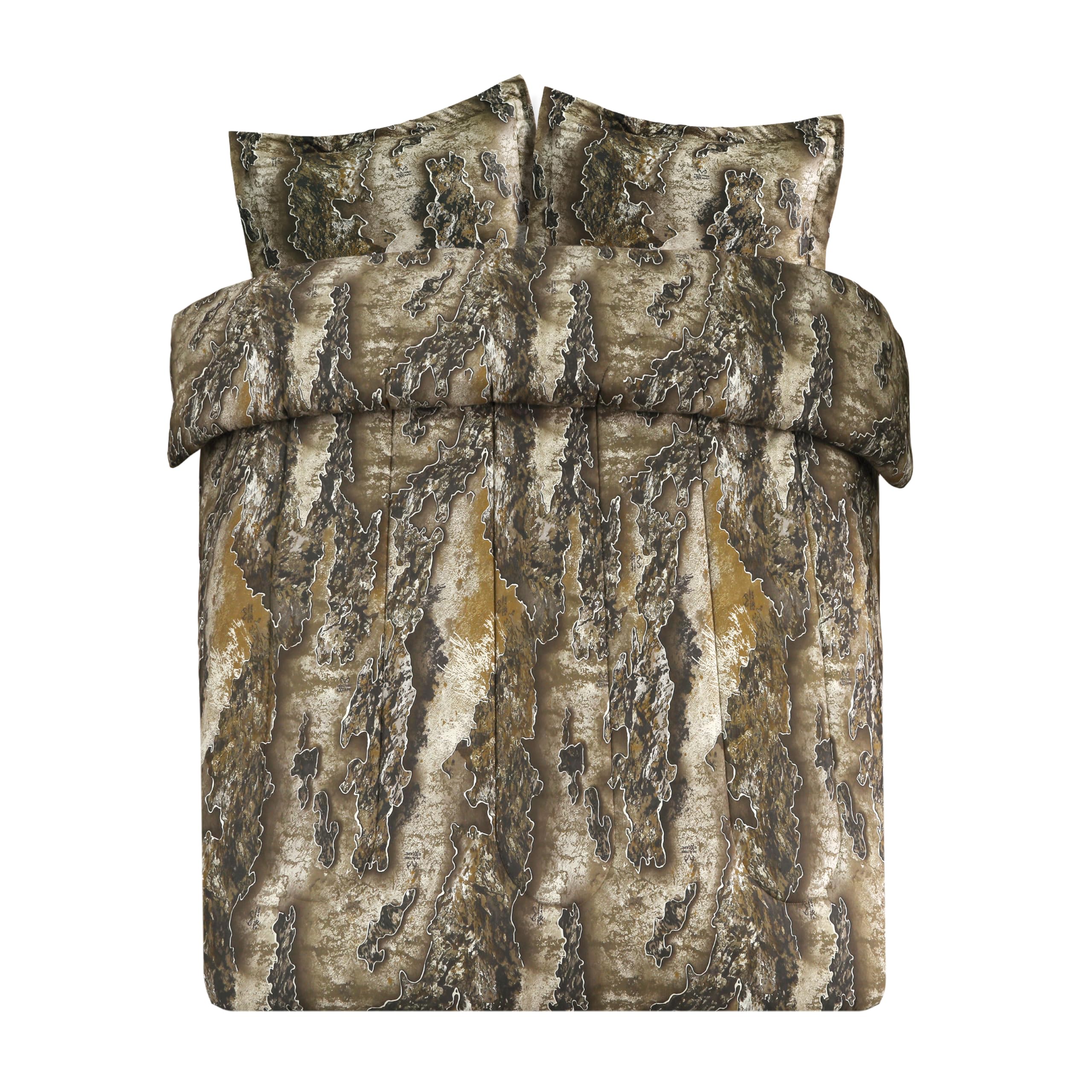 VISI-ONE Realtree Excape Camo Comforter Set Queen Size 3 Piece - Soft Lightweight Microfiber Bedding Machine Washable - Rustic H