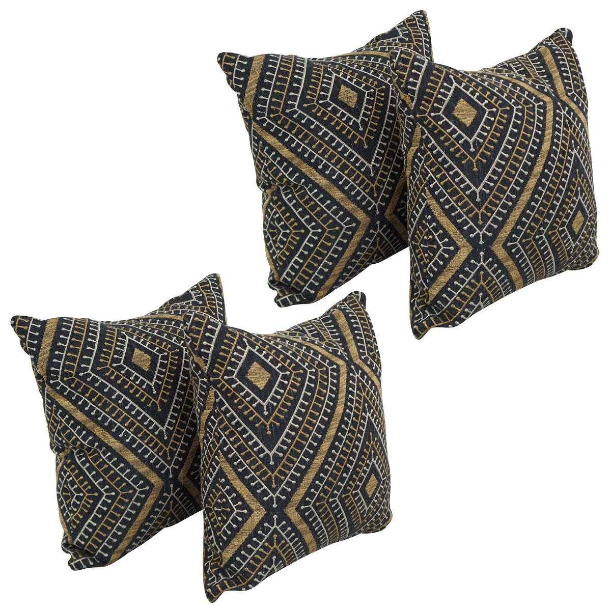 Blazing Needles Square Jacquard Throw Pillows, 17", Tupelo Earth 4 Count